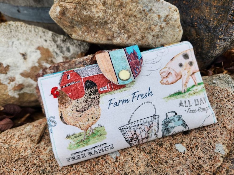 Farm Animal Checkbook Cover Tractor Checkbook Cover Fabric Etsy