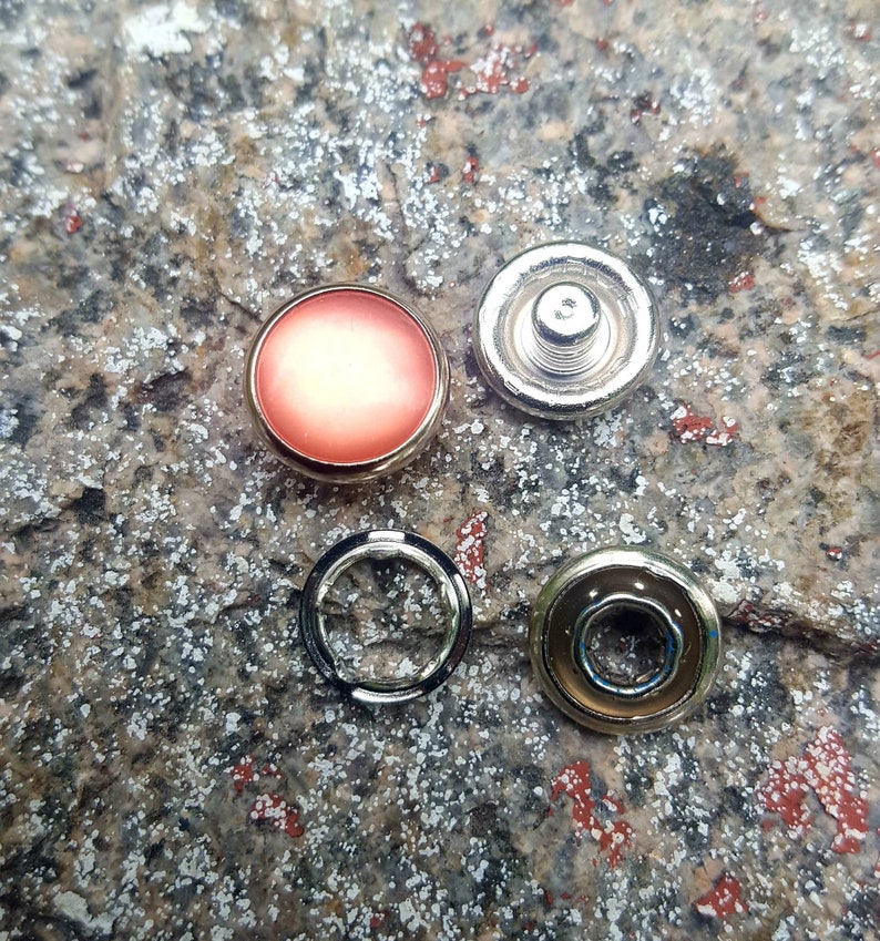 Coral Snaps Guava Pearl Snap Fasteners 12 Mm Pearl Snaps Etsy
