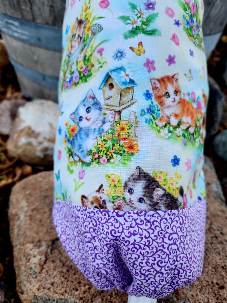Cat Grocery Bag Dispenser, Shopping Bag Holder, Kitty Plastic Bag Keeper, Housewarming Gift, Butterfly Decor, Kitchen Organization image 5