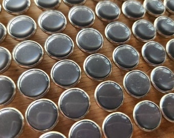 Pewter Pearl Snaps, 11.5 mm snaps, gray snaps, set of 12 Pearl Snap Fasteners, Western Snaps, snap buttons