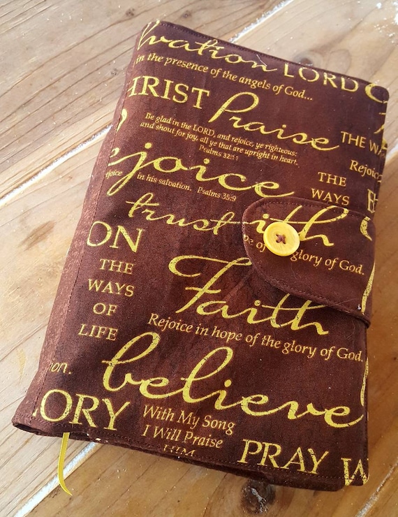 Religious Fabric Bible Cover Brown Bible Cover Fabric Bible Etsy