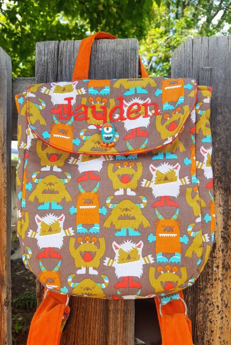 Monster Backpack Toddler Backpack Preschool Bag Etsy