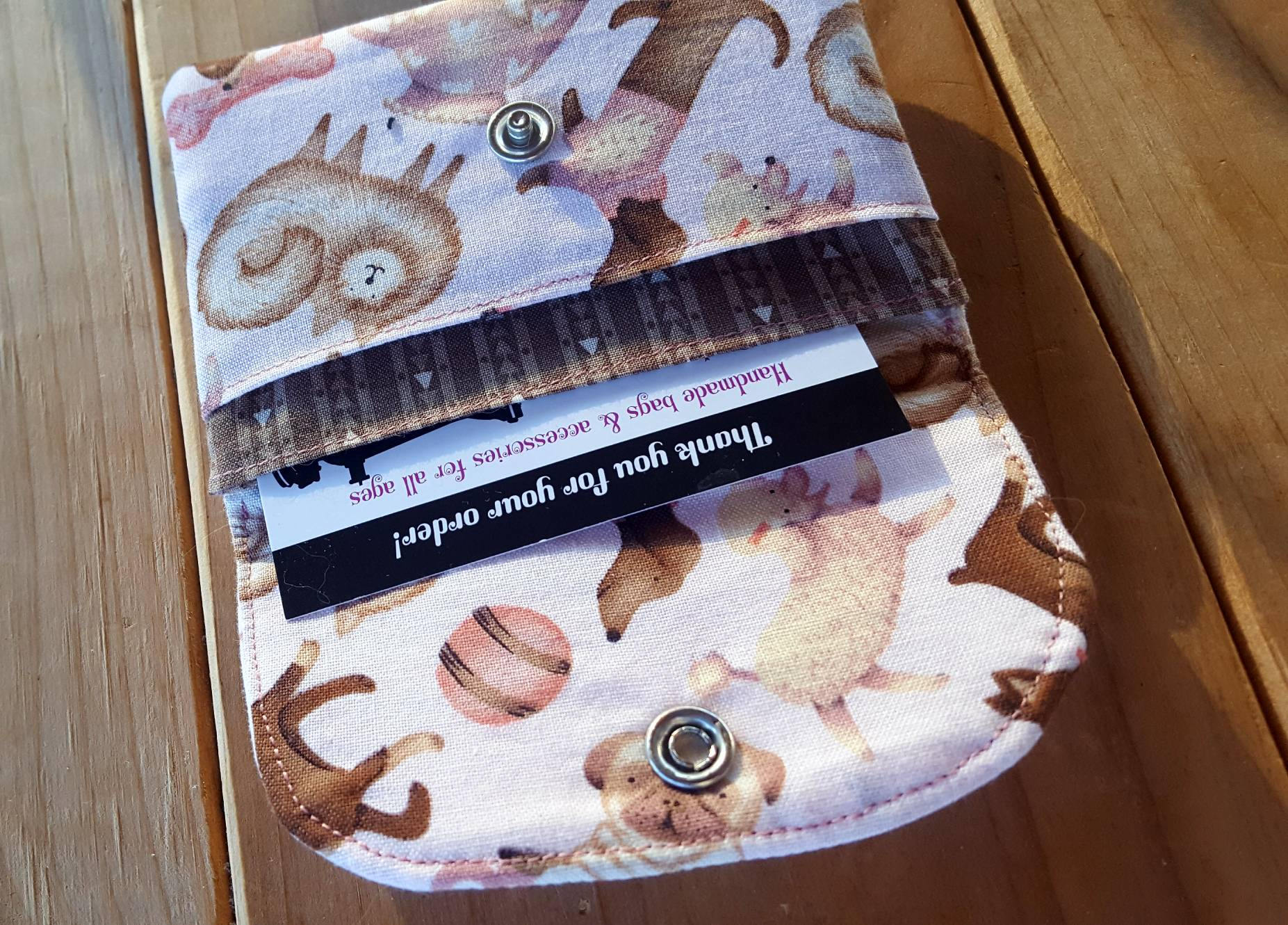 Dog Business Card Holder Small Fabric Wallet Puppy Wallet Etsy