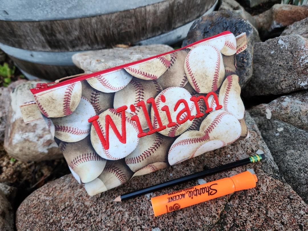 Baseball Pencil Case Personalized School Supply Bag Fabric Etsy