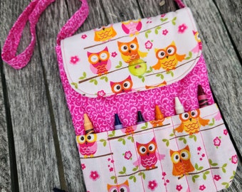 Owl Crayon Purse, Little Girls Purse, First Purse, Easter Purse, Girls Purse, Girls owl purse