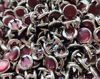 Wholesale Pomegranate Pearl Snaps, 100 Bulk Snaps, 11.5 mm Purplish Red Snap Fasteners, western Pearl Snaps, set of 100