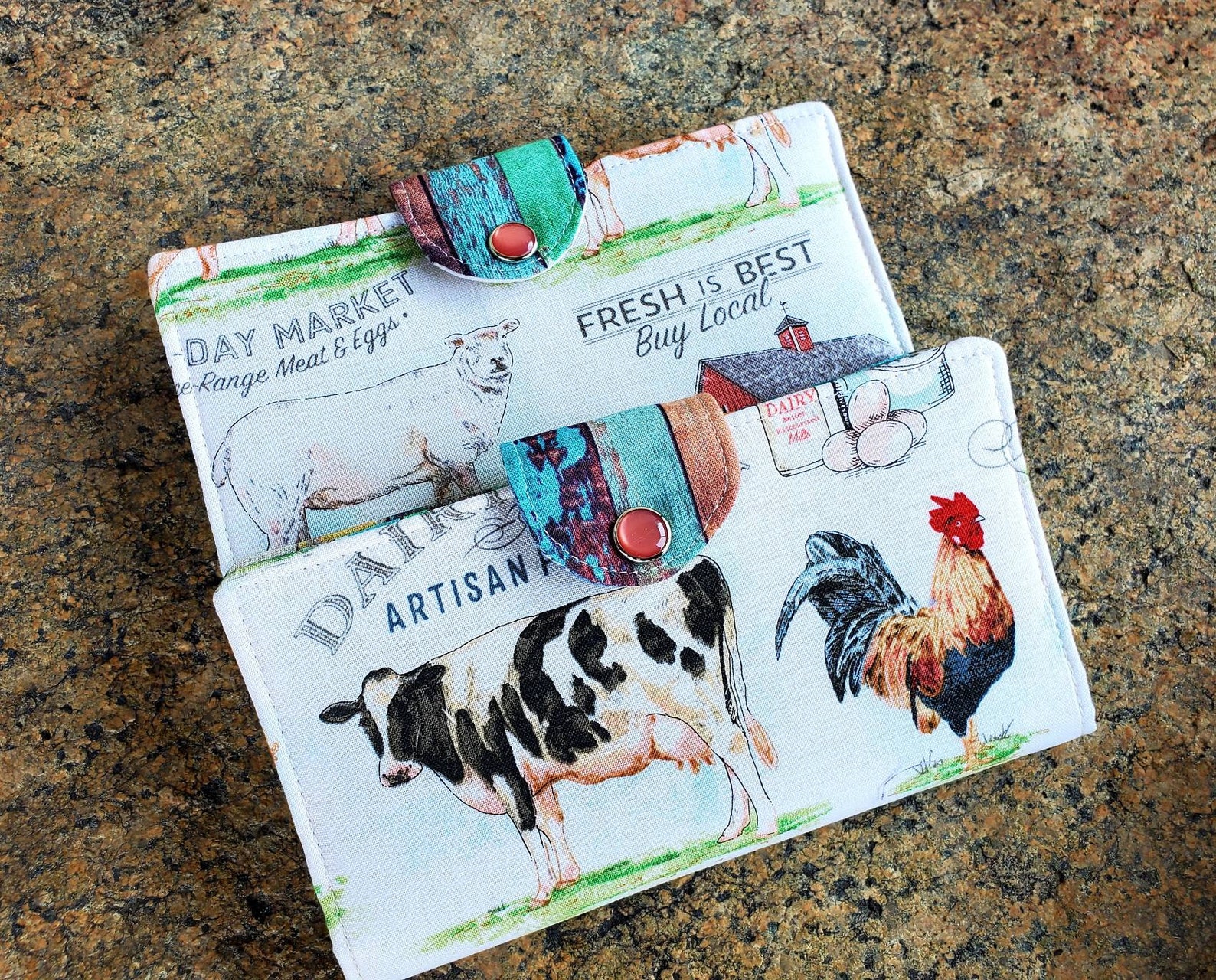 Farm Animal Checkbook Cover Tractor Checkbook Cover Fabric Etsy