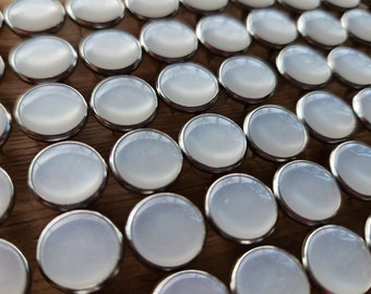 NEW Lucent White pearl snaps, Set of 12 Lucent White clear Pearl Snaps, Pearl Snap Fasteners, 11.5 mm Pearl Snaps, white western snaps