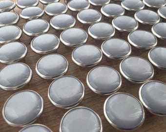 NEW Quarry Gray Pearl Snaps, 13 Snap Sets, 11.7 mm Snap Fasteners, Button Replacements, Western Shirt Snaps, Light Gray Snap Buttons