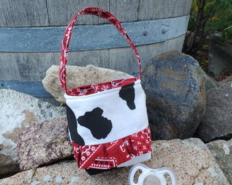 Cowgirl Baby Purse, Cow Purse, Tiny Purse, Purse for One year old, bandana tiny purse, baby shower gift girl