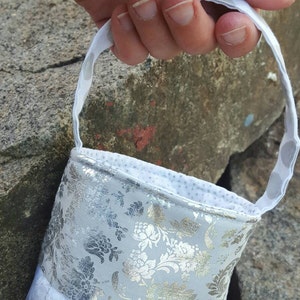 Baby's First Purse, Flower Girl Purse, Little Girls Silver Purse, Tiny Purse, One year old Purse image 2