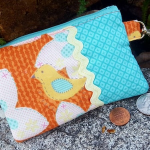 Monedero de moneda de pájaro, billetera con cremallera, bolso de cambio de pájaro, bolsa de auriculares, bolsa con cremallera, bolsa de pájaro, bolso de cambio de niña