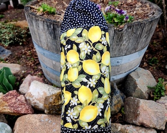 Lemon Plastic Shopping Bag Holder, Grocery Bag Dispenser, Fruit Decor, Plastic Bag Holder, Kitchen Organization, Housewarming Gift