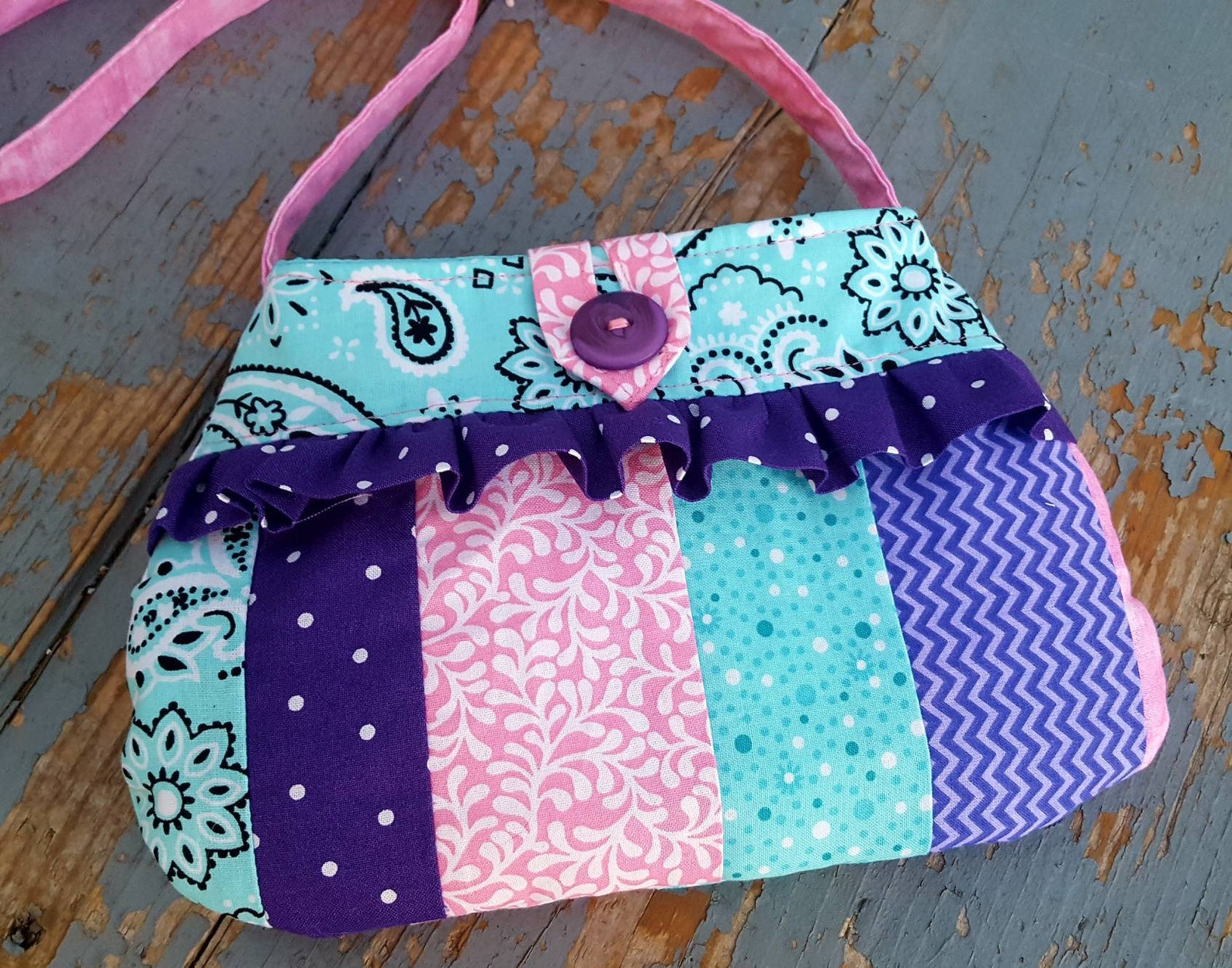 Patchwork Toddler Purse Little Girl's Purse Flower Girl Etsy