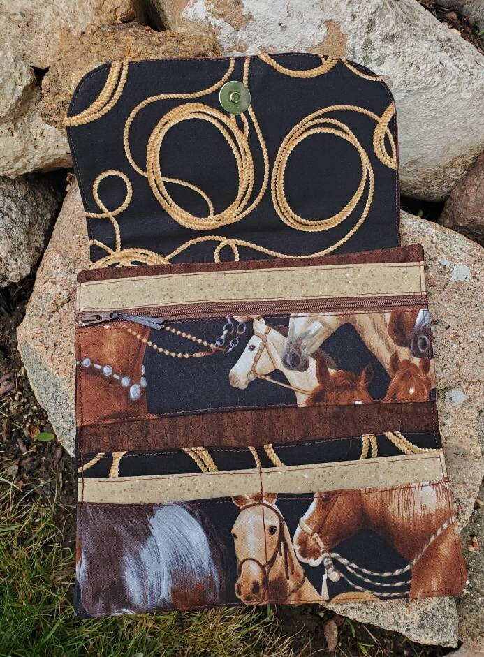 Horse wallet Horse Billfold Fabric Wallet Ladies Wallet Etsy
