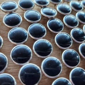 Wholesale Black pearl snaps, Bulk set of 100 Black pearl snaps, 11.5mm pearl snaps, Snap Fasteners, snap buttons, western snaps image 2