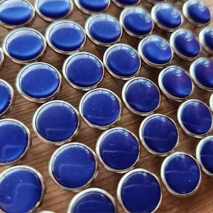 Princess Blue Pearl Snaps, 13 Snap Sets, 11.5 mm Pearl Snap Fasteners, Western Shirt Snaps, royal blue snap buttons