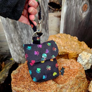 Mini Paw Print Purse Keychain,  Earbud Pouch, Lip Balm Holder, Belt Loop Bag, Mom Gift, Dog Bag Charm, Pet Treat Bag, Hand Sanitizer Pouch