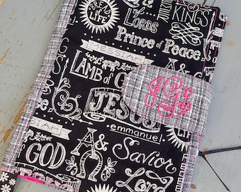 Personalized Bible Cover, Black & White Bible Cover, Fabric Bible Case, Religious  Bible Cover, Monogrammed Bible Case
