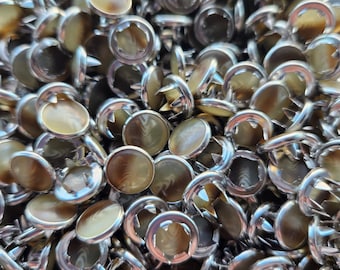 Wholesale Latte Swirl Pearl Snaps, Bulk  set of 100, Marble Pearl Snap Fasteners, 11.5 mm snap sets, Western Snaps, Shirt Snaps, brown snap