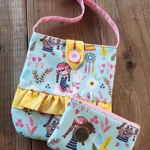 Llama Toddler Purse, Little Girl&#39;s Purse, Purse with Ruffle, Girl&#39;s  Purse, Easter Purse, Flower Girl Purse, handmade fabric purse