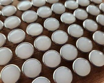 Ivory Pearl Snaps, Set of 12 Snap Fasteners, 11.5 mm Pearl Snaps, western snaps, snap fasteners, Ivory snap buttons