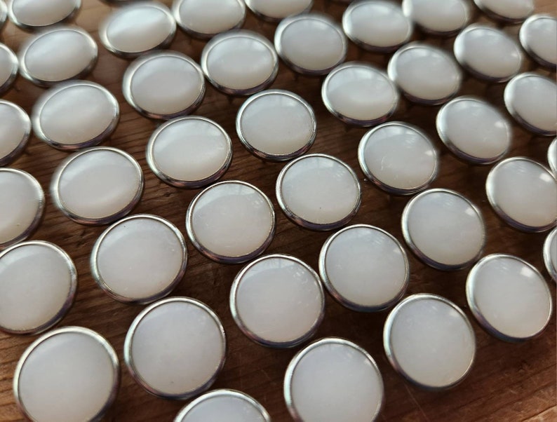 Wholesale Ivory Pearl Snaps, Bulk Set of 100 Snap Fasteners, 11.5 mm Pearl Snaps, western snaps, snap fasteners, Ivory snap buttons image 2