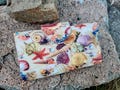 Seashell Checkbook Cover, Beach Themed Coupon Wallet, Fabric Checkbook, Mom Gift, Gabric Checkbook, Sand & Beach Gift, Snap Checkbook