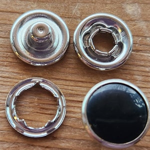 Wholesale Black pearl snaps, Bulk set of 100 Black pearl snaps, 11.5mm pearl snaps, Snap Fasteners, snap buttons, western snaps image 3