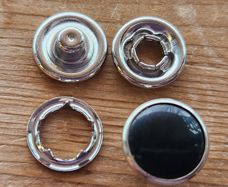 Wholesale Black pearl snaps, Bulk set of 100 Black pearl snaps, 11.5mm pearl snaps, Snap Fasteners, snap buttons, western snaps image 3