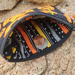 Halloween Change Purse, Cat Coin Purse, Witch Zipper Pouch, Spider Earbud Pouch, Kitty Zipper Wallet, Lunch Money pouch, Spooky card pouch image 11