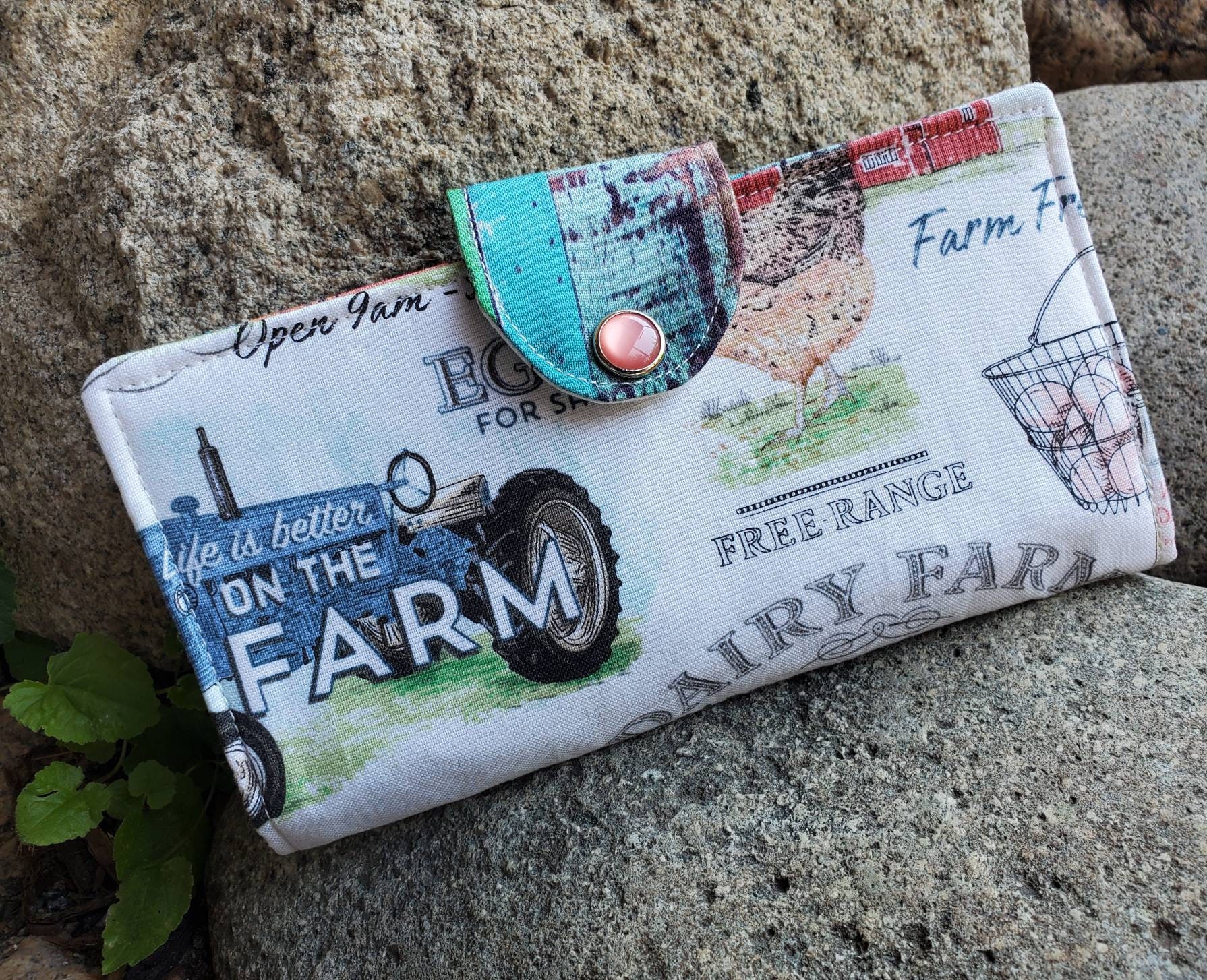 Farm Animal Checkbook Cover Tractor Checkbook Cover Fabric Etsy UK