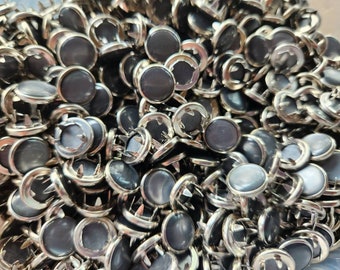 Wholesale Pewter Pearl Snaps, Bulk 11.5 mm snaps, dark gray snaps, set of 100 Pearl Snap Fasteners, snap buttons,  Western Snaps