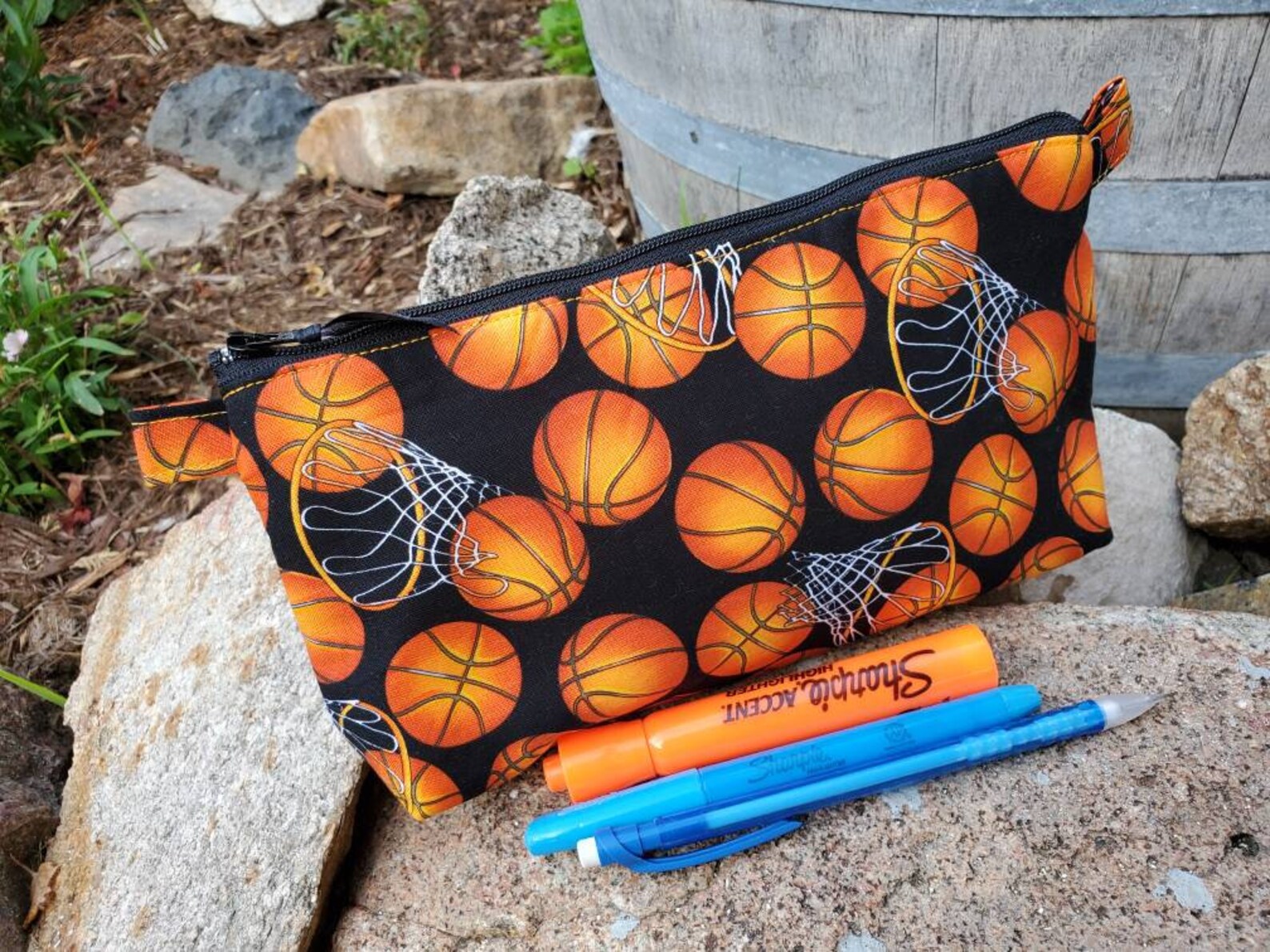 Basketball Pencil Case Personalized School Supply Bag Kids Etsy