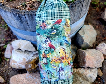 Birdhouse Grocery Bag Dispenser, Birds Shopping Bag Holder, Plastic Bag Keeper, Bird Decor, Bag Caddy, Housewarming Gift, Gift for Mom
