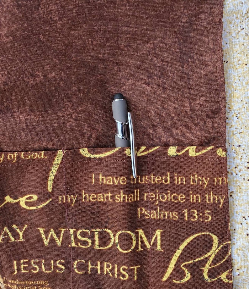 Religious Fabric Bible Cover Brown Bible Cover Fabric Bible Etsy