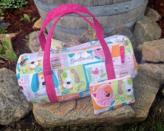 Little Girl's Duffel Bag, Small Toddler Duffel Bag, Little Girls Bag, Dog Travel Bag, Cat Travel Bag, Pet Bag for Toys
