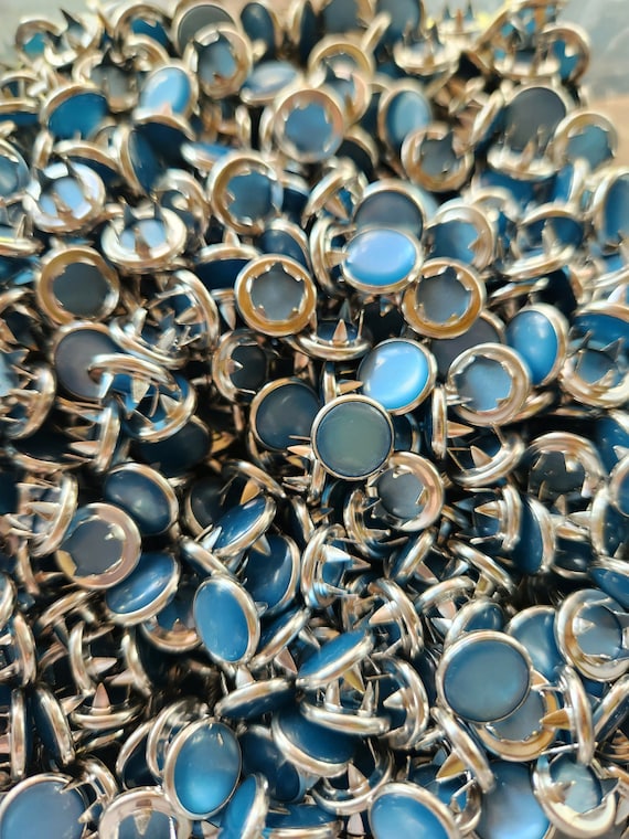 Wholesale Misty Blue Pearl Snaps, Bulk Set of 100 Pearl Snap Fasteners,  Medium Blue Snap Sets, 11.5 Mm Snaps, Western Snaps, Shirt Snaps 