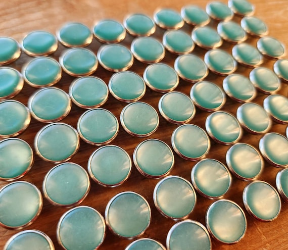 Sea Green Pearl Snaps, 12 Snap Sets, 11.5 mm Aqua Pearl Snap Fasteners, Western Shirt Snaps