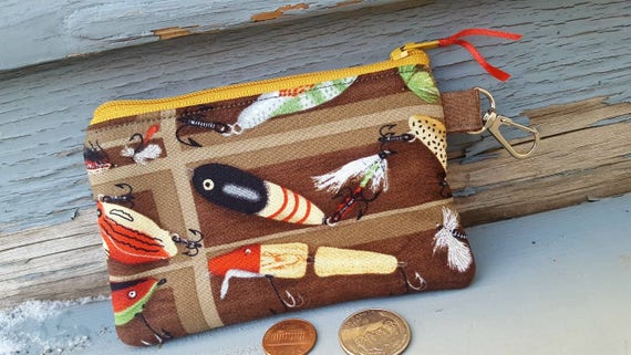 Fishing Lures Coin Purse, Boys Zipper Wallet, Kids Change Purse, Ear Bud  Pouch, Fishing Wallet, Kids Coin Purse 