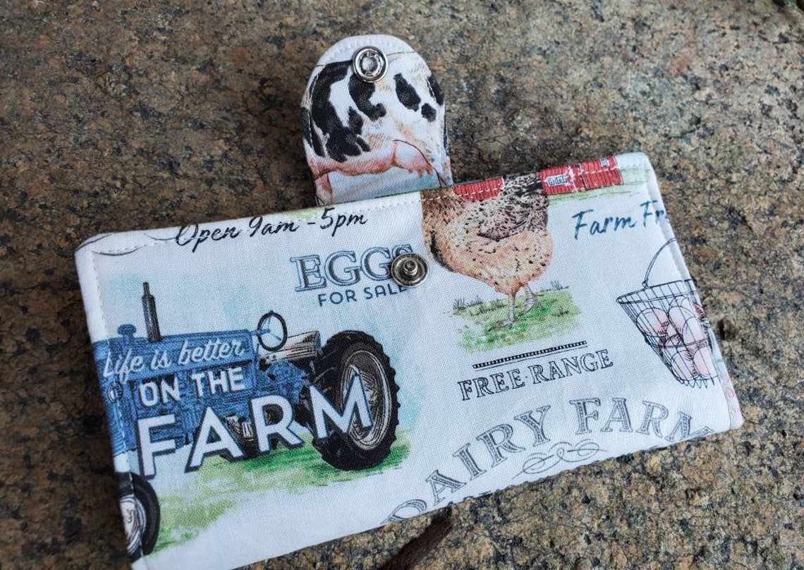 Farm Animal Checkbook Cover Tractor Checkbook Cover Fabric Etsy