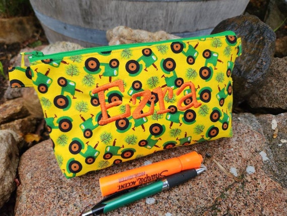 Tractor Pencil Case Cosmetic Bag Makeup Bag Kids School Pouch