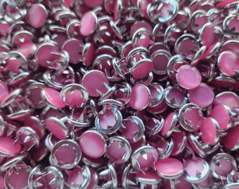 Wholesale Knockout Pink Pearl Snaps, 100 Bulk Snaps, 11.5 mm Pearl Snap Fasteners, western Pearl Snaps, bubble gum pink snaps, set of 100