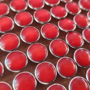 Cherry Red Pearl Snaps, 13 Snap Sets, 11.7 mm Snap Fasteners, Western Shirt Snaps, Red Snap Buttons, Button Replacements