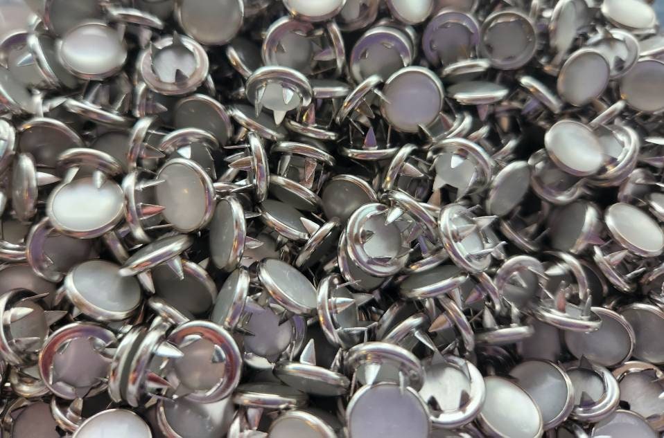 Craftmemore - 20 Sets 10.5mm Transparent Pearl Snaps Fasteners For