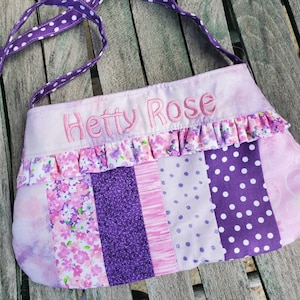 Personalized Toddler  Purse, Easter Purse, Patchwork Toddler Purse, Flower Girl Purse, Little girls fabric purse, first purse fabric purse