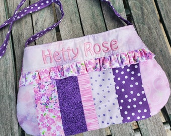 Personalized Toddler  Purse, Girl's Easter Purse, Patchwork Toddler Purse, Flower Girl Purse, Little girls fabric purse, first purse