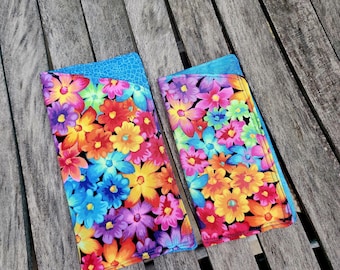 Floral Eyeglass Case,  Sunglasses Case, Eyeglass Case with padding Sleeve for Reading Glasses, fabric eyeglass case with flowers