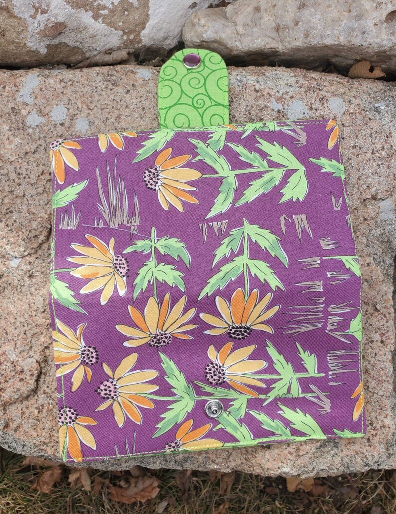 Purple Floral Checkbook Cover Daisy Checkbook Purple Coupon Etsy