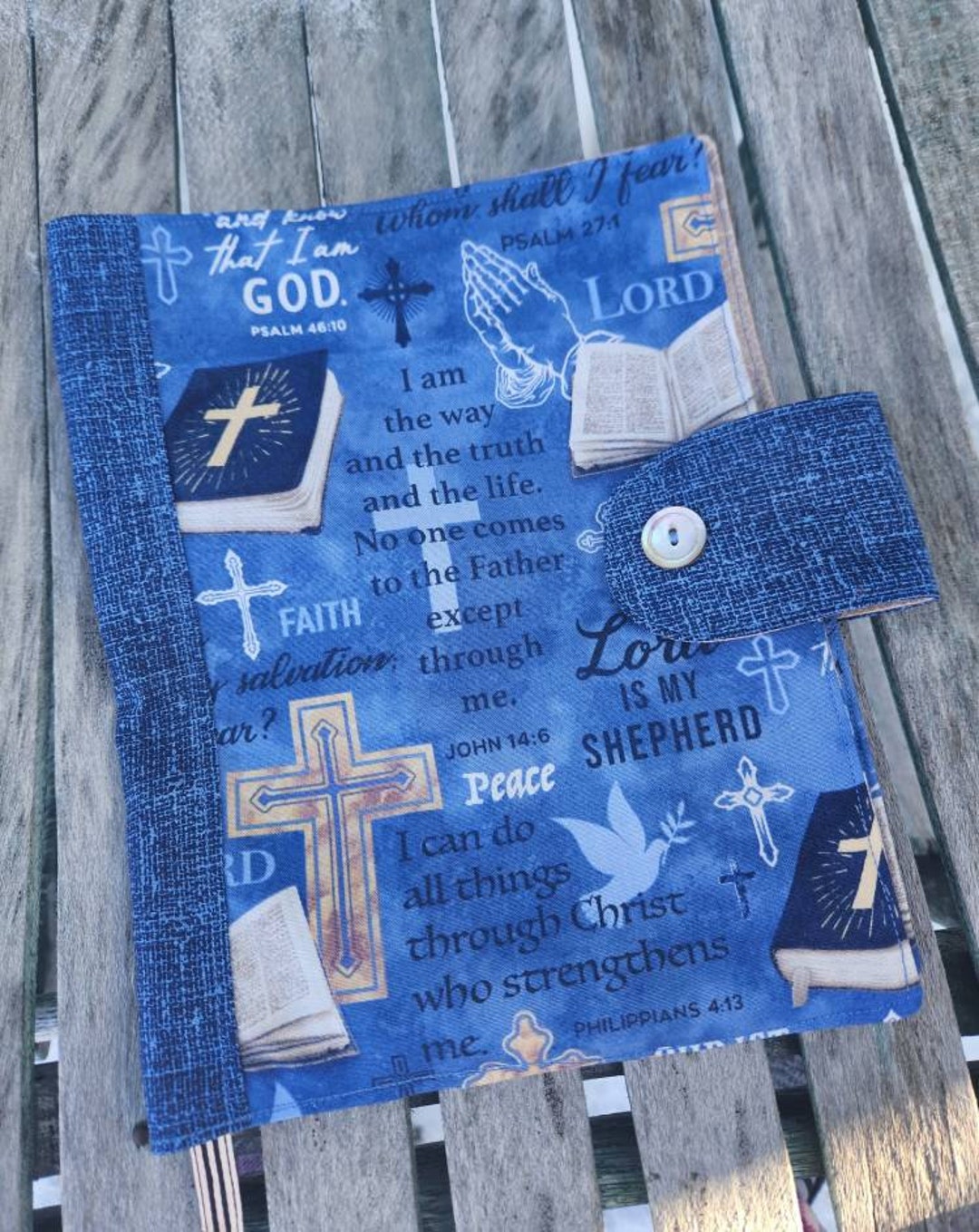 Personalized Bible Cover, Fabric Bible Case, Religious Bible Cover